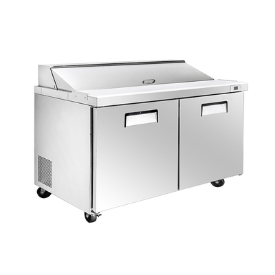 Double-temperature factory wholesale price stainless steel under counter sandwich counter refrigerator