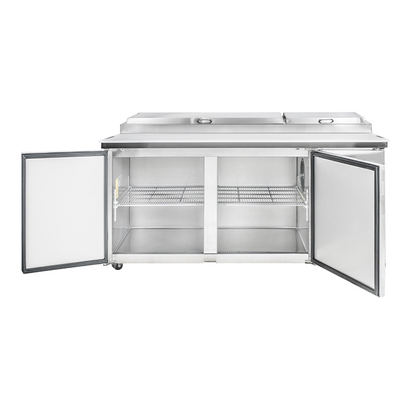 Marble top and professional 601 stainless steel pizza prep display refrigerator counter salad table