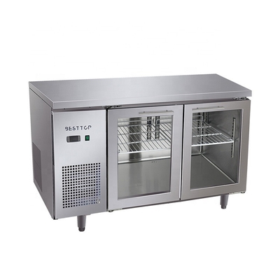 Single-temperature freezer under refrigerated showcase hotel restaurant under counter fridge under counter freezer in kitchen