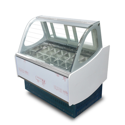 Professional Double-temperature Pan Gelato Ice Cream Display Case Commercial Upright Freezer Maker 12 Counter / Ice Cream Gelato Freezer