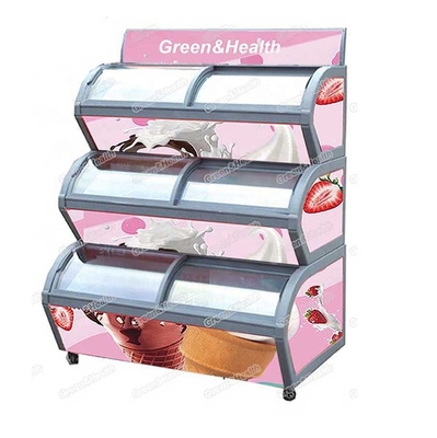 Single-temperature New 3 Layer Ice Cream Freezer Supermarket Store Style