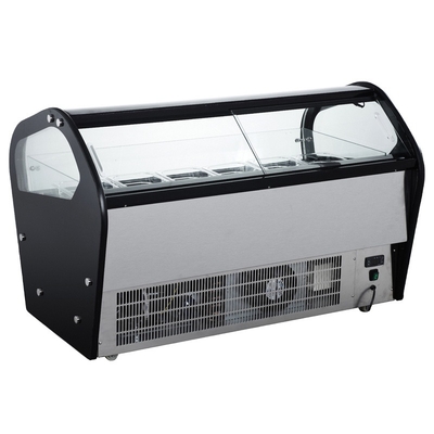 Single-Temperature Smad Black Door Worktop 142L Display Freezer Glass Freezers For Commercial Use