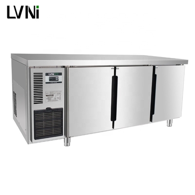 Single-temperature LVNI Factory 1.8M Commercial 3 Door Salad Under Counter Bar Freezer And Fridge