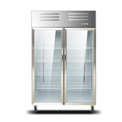 Jinbest Luxury Large Double Door Single-temperature Glass Display Fridge Upright Refrigerator Showcase