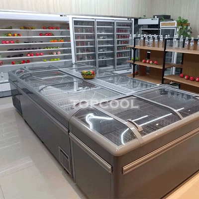 Single-temperature Frozen Meat Freezer Topcool Supermarket Island Freezer Display Freezer