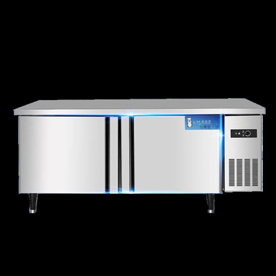 2 Freezer Rooms Under Commercial Drawer Kitchen Workbench Refrigerator Counter Freezing Workbench Stainless Steel Refrigeration