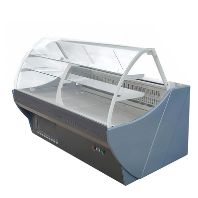 Double-temperature Supermarket Display Showcase Freezer Sliding Cool Glass Meat Grocery Stores Cooler
