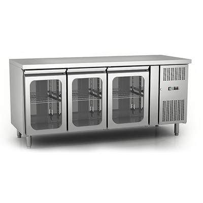 SUS 304 hotel and restaurant supplies factory price stainless steel commercial glass door fridge freezers