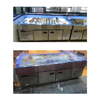 Commercial High Temperature Customized Length Top Glass Frame For Fresh Seafood Display Cooler Freezer