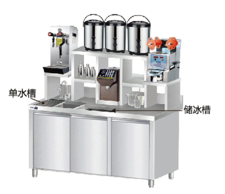Other Design Stainless Steel Commercial Freezer Milk Tea 150/180/200cm Counter Water Bar