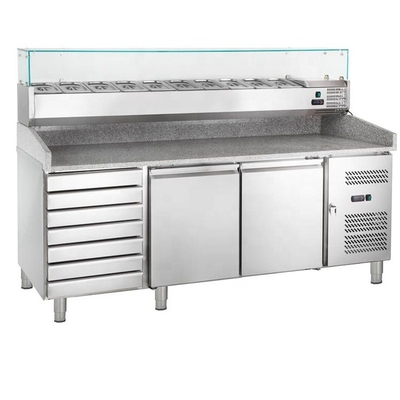 New Model Single-temperature Commercial Stainless Steel Food Prep Prep Counter Table Refrigerator Pizza
