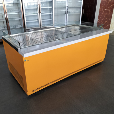 Double-temperature Factory Price Ice Freezer Table Seafood Island Freezer For Fish Butchery Display Refrigerators Ice Counter