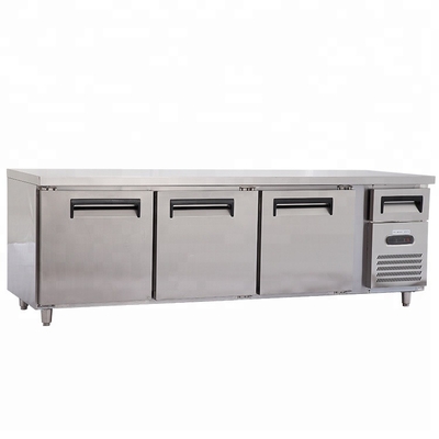 Stainless Steel Commercial 3 Door Stainless Steel Or Glass Under Counter Freezer Kitchen Appliance