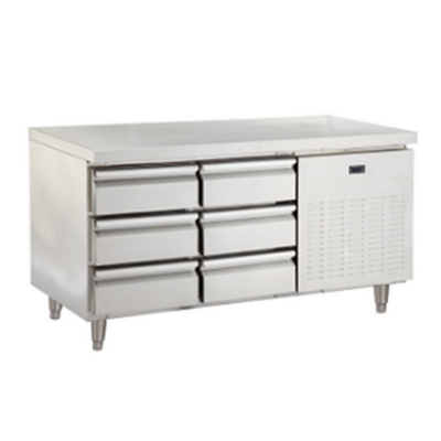 Single-temperature low-voltage hotel cabinet refrigerator counter depth space-saving refrigerator with six drawers