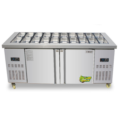 Double-temperature salad refrigerated counter vegetable display refrigerator salad display refrigerator